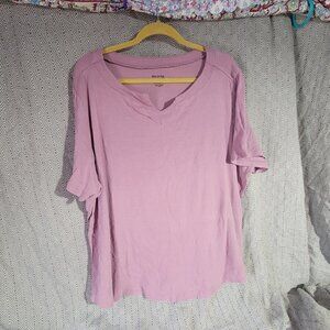 White Stag Women's Puple Short Sleeve Shirt Plus Size 4X